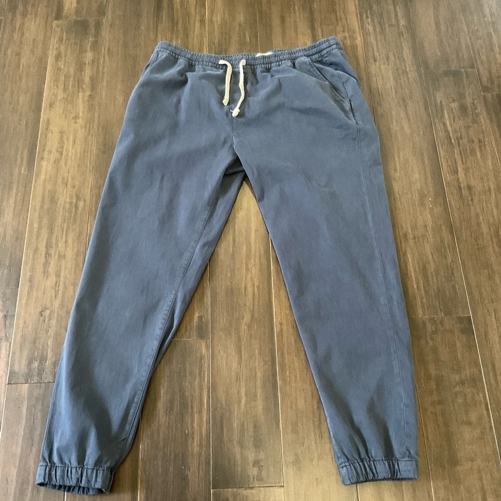 New Marine Layer Mens Xxl Saturday Slim Fit Faded Navy Jogger Drawstring Pants